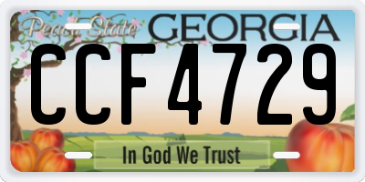 GA license plate CCF4729