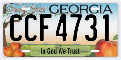 GA license plate CCF4731