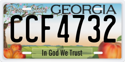 GA license plate CCF4732
