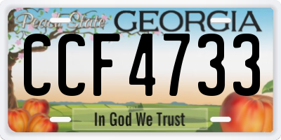 GA license plate CCF4733