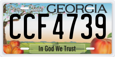 GA license plate CCF4739