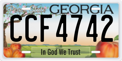 GA license plate CCF4742