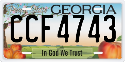 GA license plate CCF4743