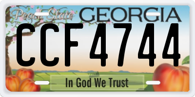 GA license plate CCF4744