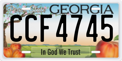 GA license plate CCF4745
