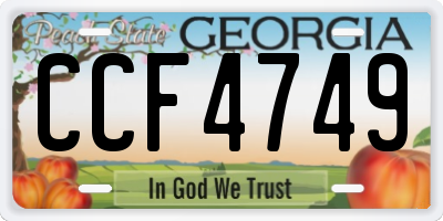 GA license plate CCF4749