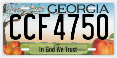 GA license plate CCF4750