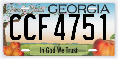 GA license plate CCF4751