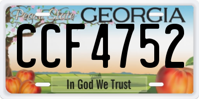 GA license plate CCF4752