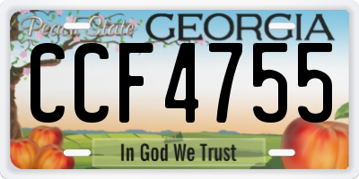 GA license plate CCF4755