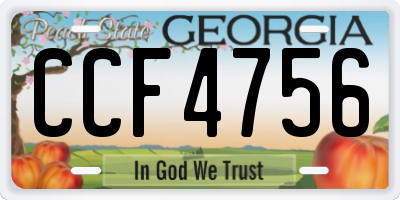 GA license plate CCF4756