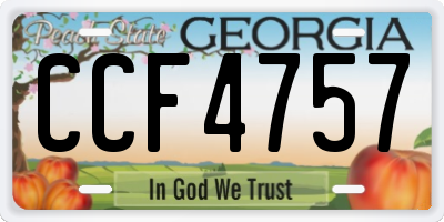 GA license plate CCF4757
