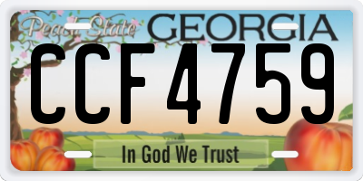 GA license plate CCF4759