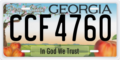 GA license plate CCF4760