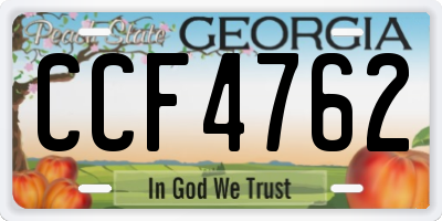 GA license plate CCF4762