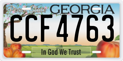 GA license plate CCF4763