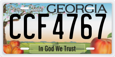 GA license plate CCF4767