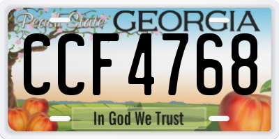 GA license plate CCF4768