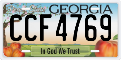 GA license plate CCF4769