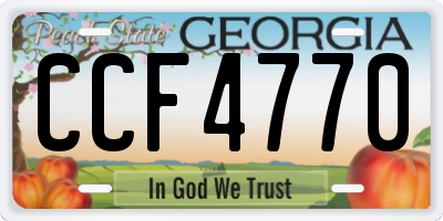 GA license plate CCF4770