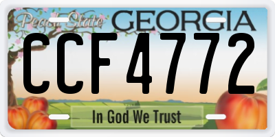 GA license plate CCF4772