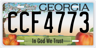 GA license plate CCF4773