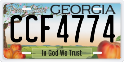 GA license plate CCF4774