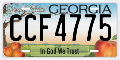 GA license plate CCF4775