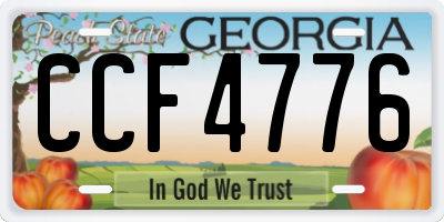 GA license plate CCF4776