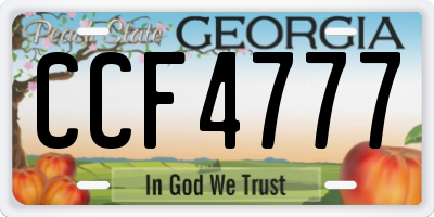 GA license plate CCF4777