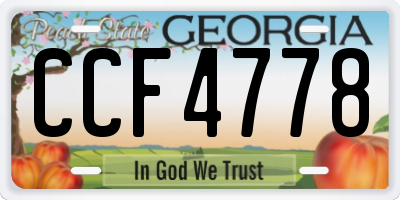 GA license plate CCF4778
