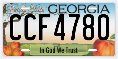 GA license plate CCF4780