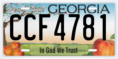 GA license plate CCF4781