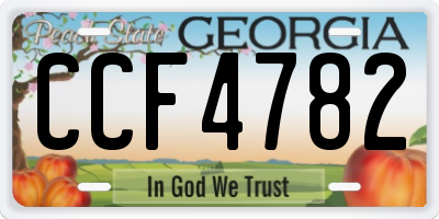 GA license plate CCF4782