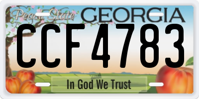 GA license plate CCF4783