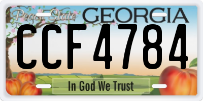 GA license plate CCF4784
