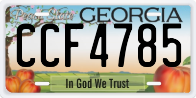 GA license plate CCF4785