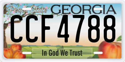 GA license plate CCF4788