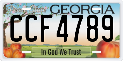 GA license plate CCF4789