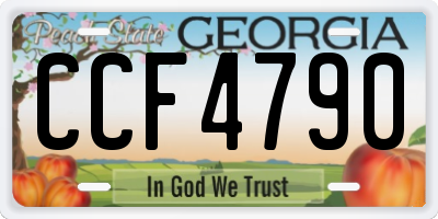 GA license plate CCF4790