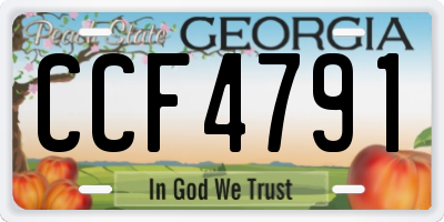 GA license plate CCF4791