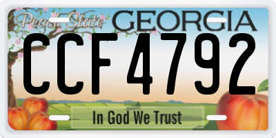 GA license plate CCF4792