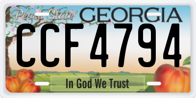 GA license plate CCF4794