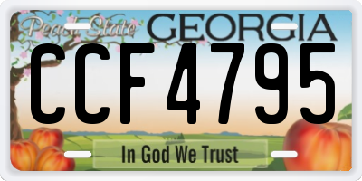 GA license plate CCF4795