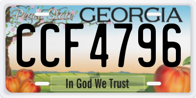 GA license plate CCF4796