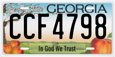 GA license plate CCF4798