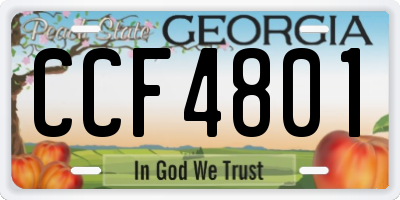 GA license plate CCF4801