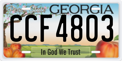 GA license plate CCF4803