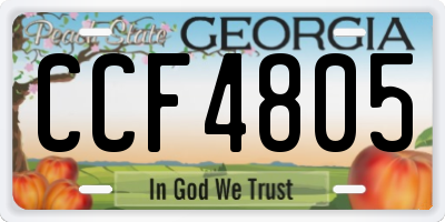 GA license plate CCF4805