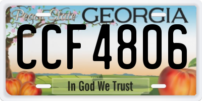GA license plate CCF4806